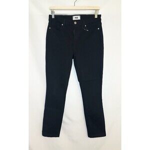 PAIGE Skyline Skinny Black Overdye Denim Jeans‎ Women's 29 NWOT *Zipper Flaw*